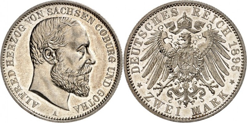 KAISERREICH. 
SACHSEN-COBURG-GOTHA. 
2 Mark 1895 Alfred. J.&nbsp; 145. . 

...