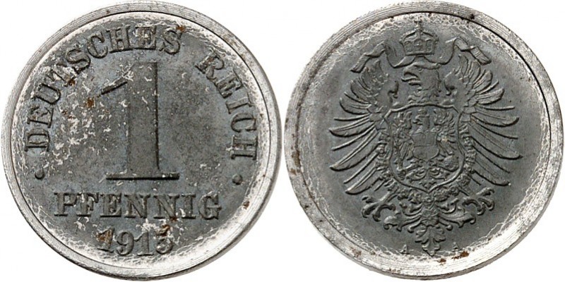 PROBEN.
KLEINMÜNZEN.
1 Pfennig 1915 Fe, magnetisch mit Zunder. Schaaf&nbsp; 30...