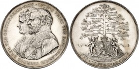 ALTDEUTSCHE LÄNDER und ADEL, 1806-1918. 
BAYERN. 
Ludwig III. 1912-1918. Medaille 1893 (v. A. Börsch) a.d. Silberhochzeit mit Therese v. Österreich-...