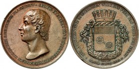 ALTDEUTSCHE LÄNDER und ADEL, 1806-1918. 
HESSEN-DARMSTADT. 
Ludwig II. 1830-1848. Medaille 1841 b. Loos) a. d. 25-jähr. Dienstjubiläum von Ludwig, F...