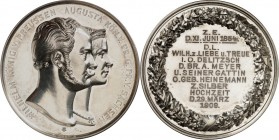 ALTDEUTSCHE LÄNDER und ADEL, 1806-1918. 
PREUSSEN Kgr.. 
Wilhelm I. 1861-1888. Medaille 1854/1909 (o. Sign., v. Kullrich) a.d. Silberhochzeit. Köpfe...