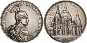 ALTDEUTSCHE LÄNDER und ADEL, 1806-1918. 
PREUSSEN Kgr.. 
Wilhelm II. 1888-1918. Medaille 1905 (v. R. Kullrich, b. Loos Nachf.) a. d. Einweihung des ...