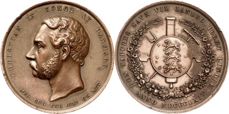 EUROPA. 
DÄNEMARK. 
Christian IX. 1863-1902. Medaille 1864 (v. Petersen) f.d. ...