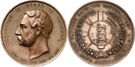 EUROPA. 
DÄNEMARK. 
Christian IX. 1863-1902. Medaille 1864 (v. Petersen) f.d. Teilnehmer am Dänisch-Deutschen Krieg. Kopf l. / Schild vor Kanonenroh...