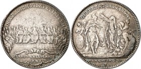 EUROPA. 
FRANKREICH. 
Louis XIV. 1643-1715. Medaille 1705 (sign. TB ) a.d. Zusammenkunft d. franz. Klerus. IN AUXILIUM FIDEI . Die versammelten Bisc...
