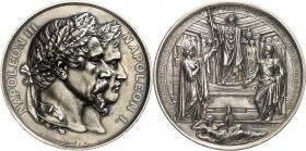 EUROPA. 
FRANKREICH. 
Napoleon III. 1852-1870. Medaille 1853 (v.&nbsp;E. A. Oudiné) a. d.Errichtung d. Sarkophags f. Napoleon I. im Invaliden- Dom z...
