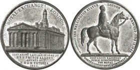 EUROPA. 
GROSSBRITANNIEN. 
Victoria 1837-1901. Medaille 1844 (v. Allen & Moore) a.d. Errichtung d. Wellington-Denkmals vor d. Royal Exchange. Ansich...