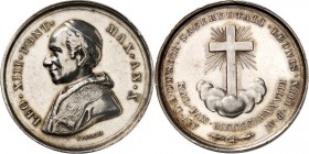 EUROPA. 
ITALIEN-Kirchenstaat. 
Leo XIII. 1878-1903. Medaille An.10 (= 1887) (v. Bianchi) a.s. 50jähr. Priesterjubiläum am 31. Dezember 1887. Brb. i...