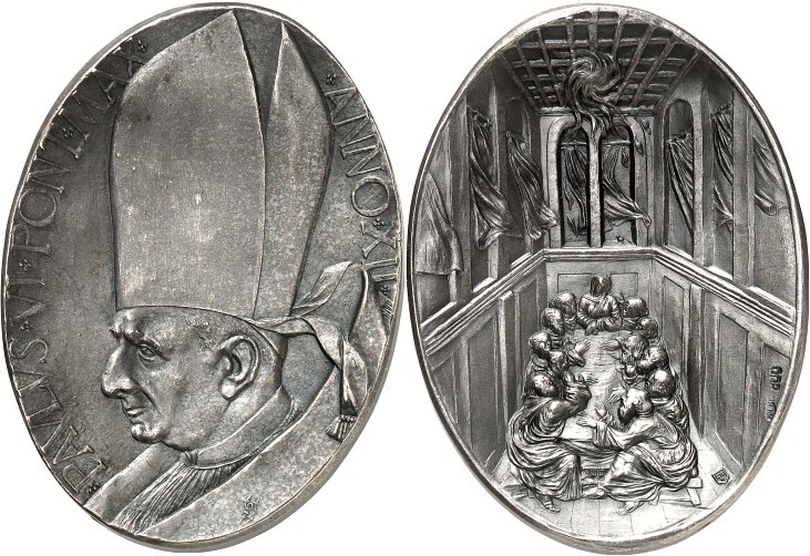 EUROPA. 
ITALIEN-Kirchenstaat. 
Paul VI. 1963-1978. Jahresmedaille An. XII (19...