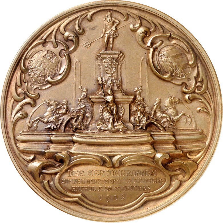 ARCHITEKTUR. 
PARKS UND BRUNNEN. 
NÜRNBERG. Medaille 1902 (v. L.Chr. Lauer) a....