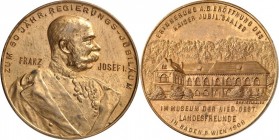 ARCHITEKTUR. 
MUSEEN. 
BADEN b. WIEN. Medaille 1908 (b. Christlbauer) a.d. Eröffnung d. Kaiser-Jubiläums-Saales im Museum d. Niederösterr. Landesfre...