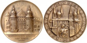 ARCHITEKTUR. 
MUSEEN. 
SPEYER. Medaille 1909 (o. Sign.) a.d. Einweihung des Historischen Museums der Pfalz. Ansicht des Museums / Mittelalterliches ...