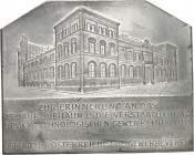 ARCHITEKTUR. 
MUSEEN. 
WIEN. Plakette 1904 (v. St. Schwartz) a.d. 25jähr. Jubiläum des k.k. Technologischen Gewerbemuseums. Perspekt. Ansicht des Mu...