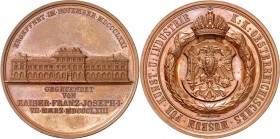 ARCHITEKTUR. 
MUSEEN. 
WIEN. Medaille 1871 (v. C. Radnitzky) a.d. Eröffnung des K.K. Österr. Museums für Kunst und Industrie. Ansicht des Museumsgeb...
