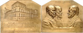 ARCHITEKTUR. 
MUSEEN. 
WIEN. Plakette 1904 (v. St. Schwartz) a.d. 25jähr. Jubiläum des k.k. Technologischen Gewerbemuseums. Perspekt. Ansicht des Mu...