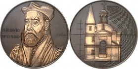 PERSONEN. 
ARCHITEKTEN und BAUMEISTER. 
ORME, Philibert de la * um 1510 Lyon +1570 Paris. Medaille 1970 (v. R. P\'e9pin). Brb. im Mantel m. Birett n...