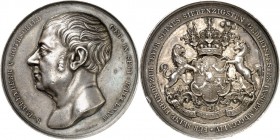 PERSONEN. 
BANKIERS und ÖKONOMEN. 
ROTHSCHILD, Salomon Mayer, Freiherr v. *1774 +1855. Medaille 1844 (v. K. Lange) a.s. 70. Geb., gewidmet seinen Fr...