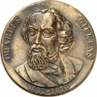 PERSONEN. 
DICHTER und SCHRIFTSTELLER. 
DICKENS, Charles *1812 +1870. Brit. Medaille o.J. (o. Sign.) Brb. n. halbl., rücks. MADE IN ENGLAND. eins. M...
