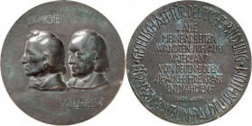 PERSONEN. 
DICHTER und SCHRIFTSTELLER. 
GRIMM, Jacob u. Wilhelm *1785/1786 Hanau +1863/1859 Berlin. Medaille o.J. (v. R. Scheibe) d. Ges. für Deutsc...