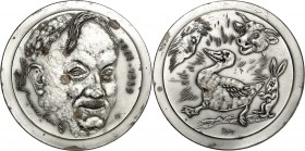 PERSONEN. 
DICHTER und SCHRIFTSTELLER. 
RABIER, Benjamin *1864 +1939. Medaillon 1970 (v.&nbsp;R.Joly) Kopf n.halbr.&nbsp;/ s. Figuren: Erpel Gédéon,...