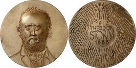 PERSONEN. 
DICHTER und SCHRIFTSTELLER. 
STORM, Theodor *1817 Husum +1888 Hademarschen. Medaille o.J. (1969) (v. H.K. Burgeff) Brb. im Gehrock v.v. /...