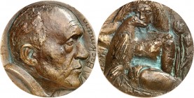 PERSONEN. 
MALER und BILDHAUER. 
BECKMANN, Max *1884 Leipzig +1950 New York. Medaille o.J. (1978) (v.&nbsp;Istvan Farkas) Kopf n.r.&nbsp;/ "Quappi m...