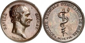 PERSONEN. 
MEDIZINER. 
BICHAT, M.F. Xavier *1771 Thoirette +1802 Paris. Medaille 1807 (v. Galle) gewidmet v.d. Soc. m\'e9dicale d'\'e9mulation de Pa...