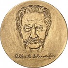 PERSONEN. 
MEDIZINER. 
SCHWEITZER, Albert *1875 Kaysersberg b. Colmar +1965 Lambarene. Eins. Medaille o.J. (Hoffstätter, Bonn) Kopf v.v., rückseitig...