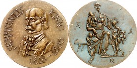PERSONEN. 
MEDIZINER. 
SEMMELWEIS, Ignaz Philipp *1818 Budapest +1865 Wien-Döbling. Medaille o.J. (1968) (v.&nbsp;A.Kiss Nagy) Brb. in Joppe n. halb...