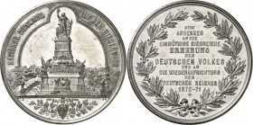 GESCHICHTE u. VERKEHRSWESEN. 
KRIEG und FRIEDEN. 
Deutsch - Französischer Krieg 1870-1871. Medaille o.J. (1883) (v. J.R. und W. Mayer) a.d. Einweihu...