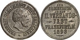 GESCHICHTE u. VERKEHRSWESEN. 
KRIEG und FRIEDEN. 
Deutsche Reichspolitik 1871-1914. FRANKFURT Medaille 1898 a.d. II. Verbandsfest (d. Sozialdemokrat...