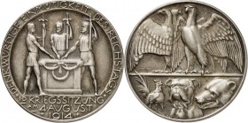 GESCHICHTE u. VERKEHRSWESEN. 
KRIEG und FRIEDEN. 
I. Weltkrieg 1914-1918 DEUTSCHLAND. Medaille 1914 (b. Lauer) a. d. "Denkwürdige Einmütigkeit des R...