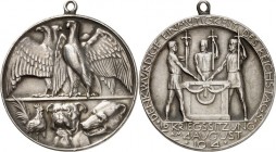 GESCHICHTE u. VERKEHRSWESEN. 
KRIEG und FRIEDEN. 
I. Weltkrieg 1914-1918 DEUTSCHLAND. Medaille 1914 (b. Lauer) a. d. "Denkwürdige Einmütigkeit des R...