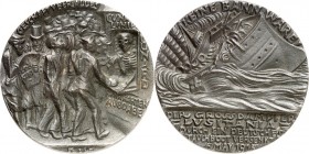 GESCHICHTE u. VERKEHRSWESEN. 
KRIEG und FRIEDEN. 
I. Weltkrieg 1914-1918 DEUTSCHLAND. Medaille 1915 (v. K. Goetz) auf die Torpedierung der "Lusitani...