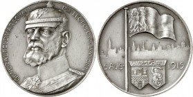 GESCHICHTE u. VERKEHRSWESEN. 
KRIEG und FRIEDEN. 
I. Weltkrieg 1914-1918 DEUTSCHLAND. Medaille 1915 (v. A. Hummel, b. Lauer) a. d. Einnahme v. WARSC...