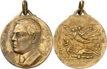 GESCHICHTE u. VERKEHRSWESEN. 
KRIEG und FRIEDEN. 
I. Weltkrieg 1914-1918 FRANKREICH. Medaille 1918 (v. F. Gilbault, b. Paris-Art) a.d. US-Präsidente...