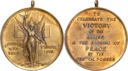 GESCHICHTE u. VERKEHRSWESEN. 
KRIEG und FRIEDEN. 
I. Weltkrieg 1914-1918 GROSSBRITANNIEN. Medaille 1919 (o. Sign.) a.d. Sieg d. Alliierten und d. Un...