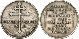 GESCHICHTE u. VERKEHRSWESEN. 
KRIEG und FRIEDEN. 
"Drittes Reich" und 2.&nbsp;Weltkrieg. DÄNEMARK Medaille 1945 (sign. HS) a.d. dänische Kriegshilfe...