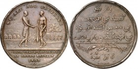 GESCHICHTE u. VERKEHRSWESEN. 
BEFREIUNG und EMANZIPATION. 
Britische Medaille 1807 (nach 1814 gepr.) (v. G.F. Pidgeon / J. Philip) a.d. Abschaffung ...