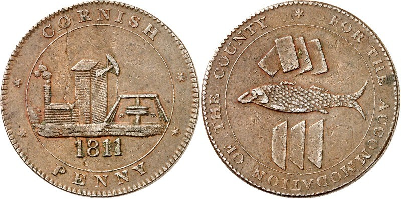 AUSBEUTE. 
EUROPÄISCHE LÄNDER. 
GROSSBRITANNIEN. Token zu 1 Penny 1811 Scorrie...