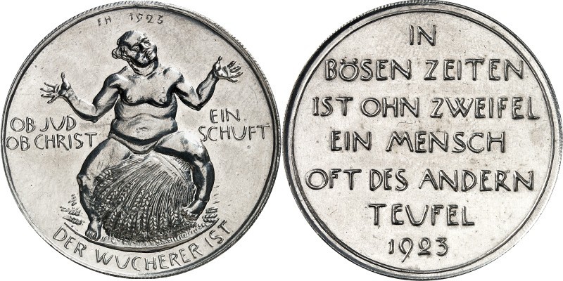 MEDIZIN u. SOZIALWESEN. 
NOTZEITEN, HUNGER, TEUERUNGEN. 
DEUTSCHLAND. Medaille...