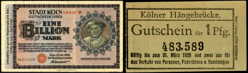 RHEINLAND. 
Sammlung. Lot 1917-1923 Samlung Papiergeld-308 Stück ( Angabe des E...