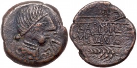 Iberia, Obulco. ﾒ As (12.38 g), late 2nd century BC. VF