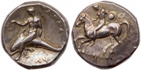Calabria, Taras. Silver Nomos (7.87 g), ca. 280 BC. VF