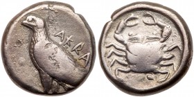 Sicily, Akragas. Silver Didrachm (7.74 g), ca. 495-485 BC. VF