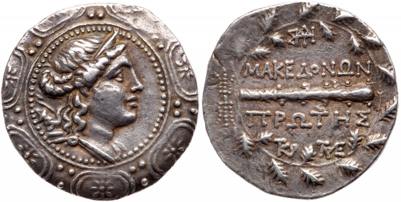 Macedonia, under Roman rule. First Meris. Silver Tetradrachm (16.94 g), ca. 167-...