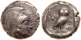 Attica, Athens. Silver Tetradrachm (17.61 g), ca. 500/490-485/0 BC. VF