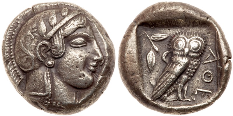 Attica, Athens. Silver Tetradrachm (17.2g), 475-465 BC. Early transitional style...