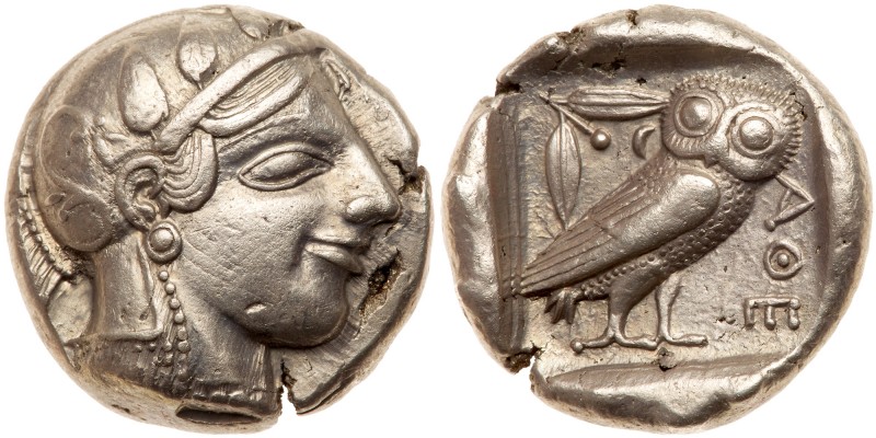 Attica, Athens. Silver Tetradrachm (17.12g), 465-455 BC. Head of Athena right, w...