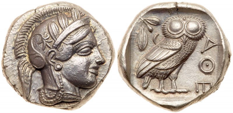 Attica, Athens. Silver Tetradrachm (17.15g), ca. 440-404 BC. Head of Athena righ...